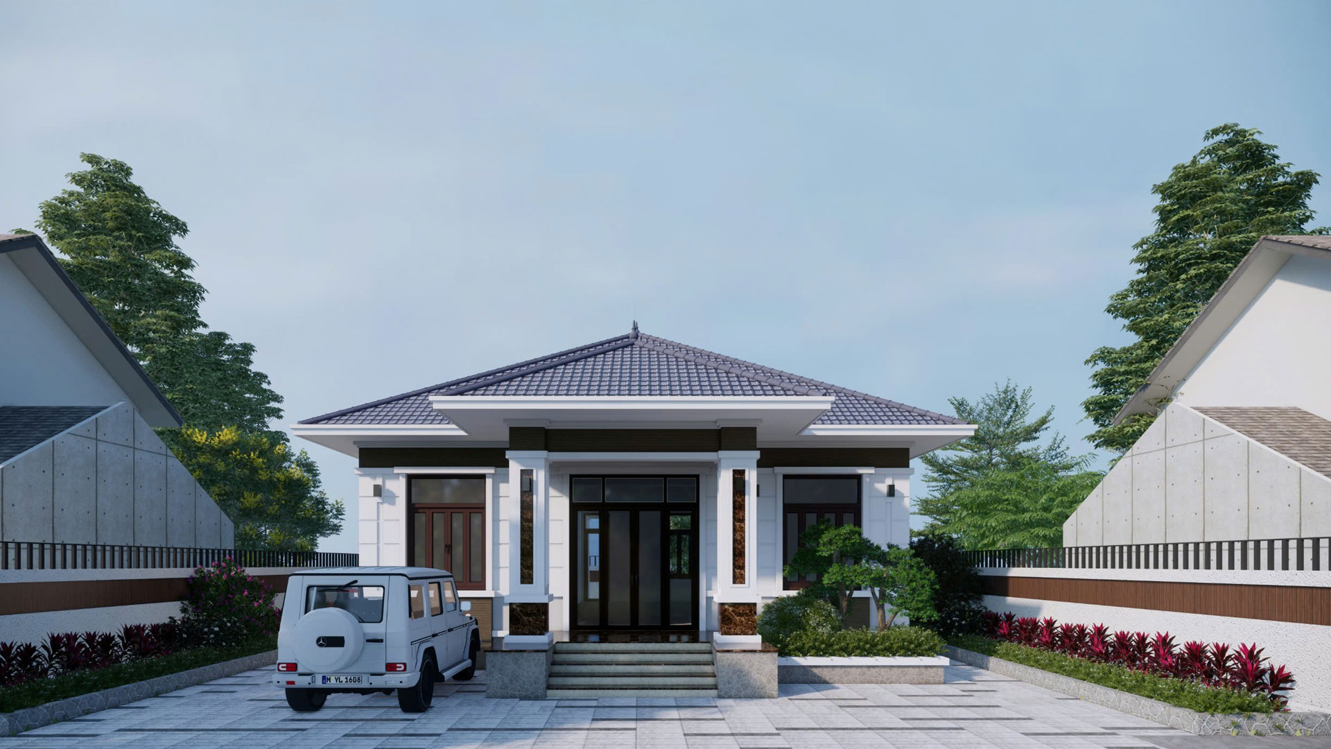 [BV 1902] Biệt thự 1 tầng mái nhật 11x18m