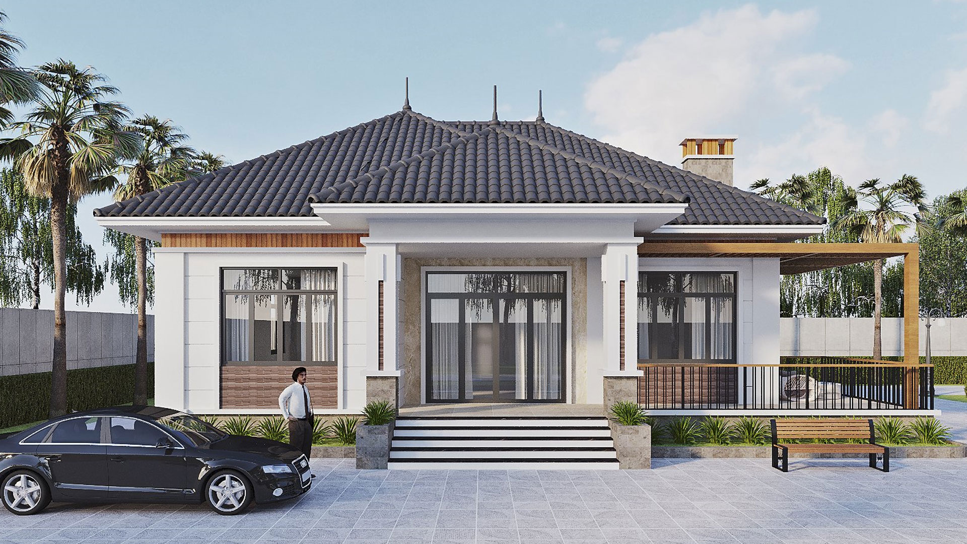 [BV 5716] biệt thự 1 tầng nhà vườn 15x13m